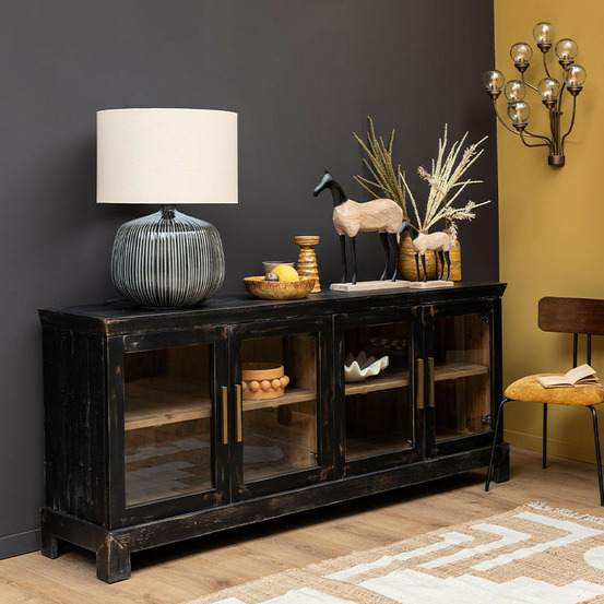 Buffet 4 portes anvers en bois de sapin 200x78x45cm