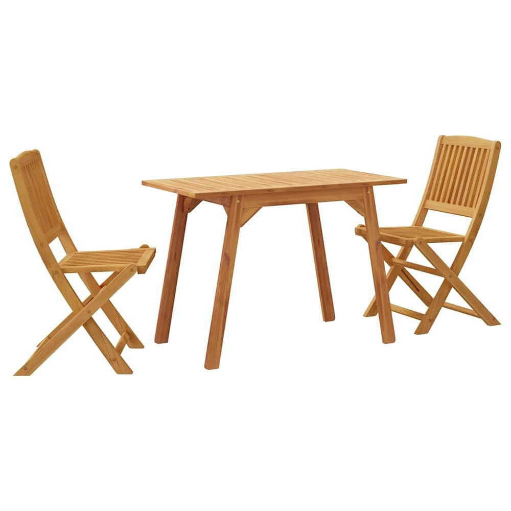 Ensemble de balcon 3 pcs bois d'acacia solide