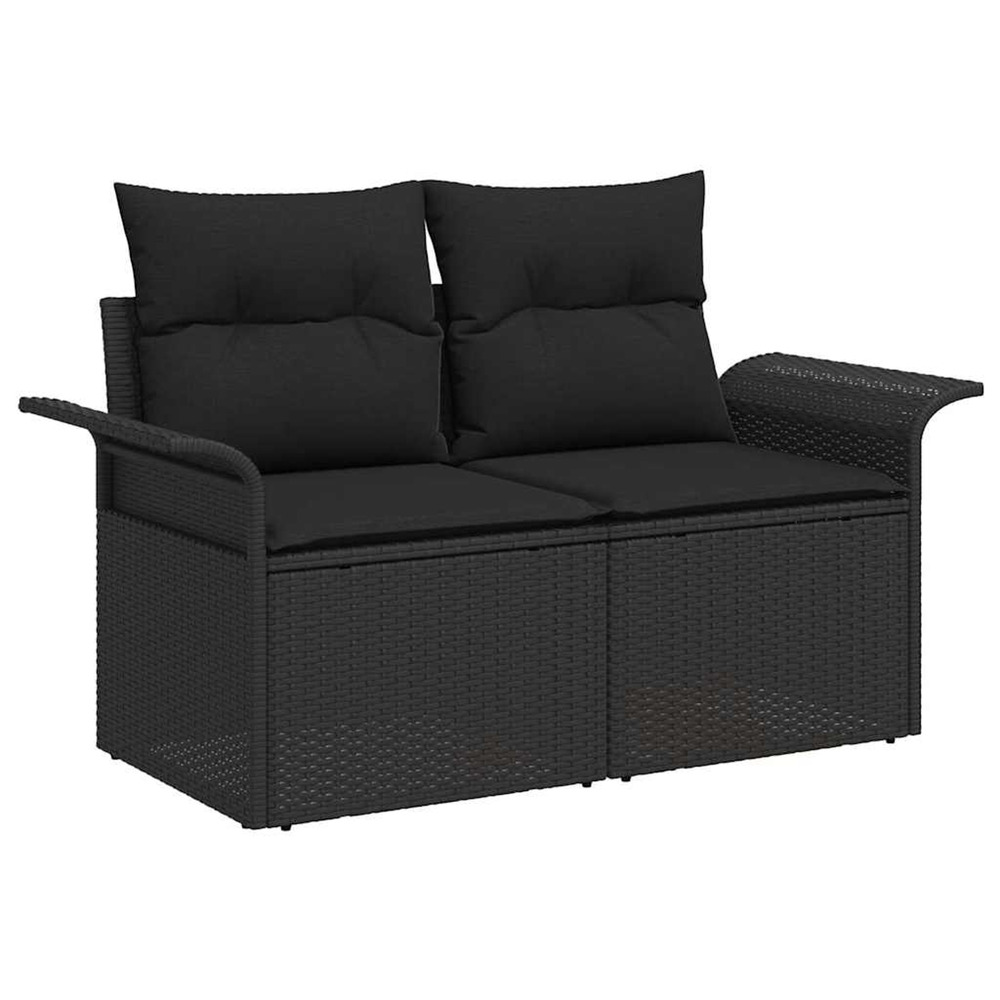 Ensemble de canapé de jardin avec coussin 7 pcs noir