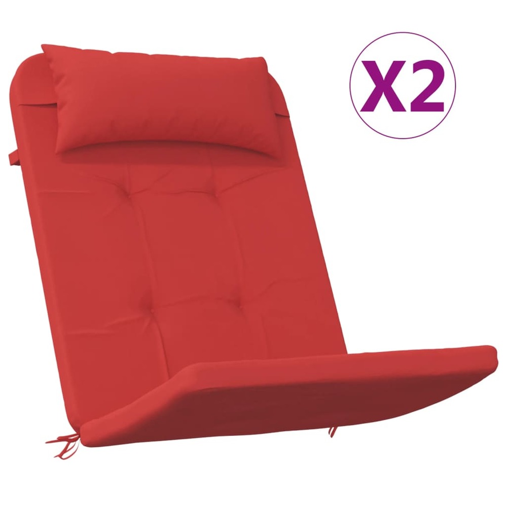 Coussins de chaise adirondack lot de 2 rouge tissu oxford