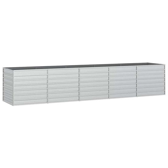 Lit surélevé de jardin 400x80x77 cm acier galvanisé argenté