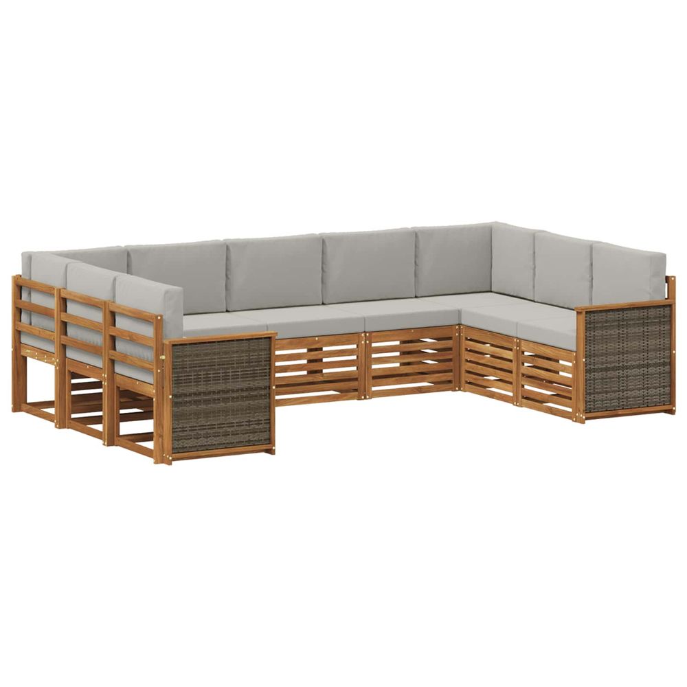 Ensemble de canapés d'extérieur 7 pc naturel et gris clair
