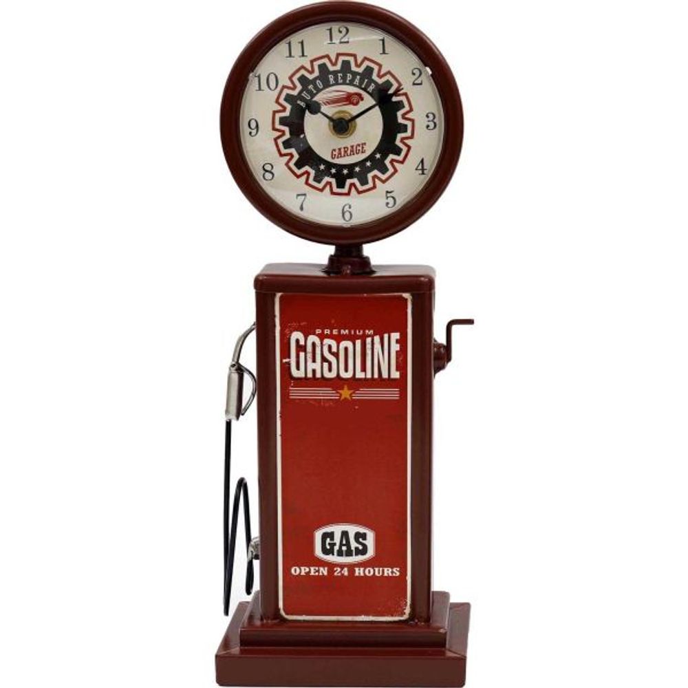 Horloge à poser pompe à essence rouge