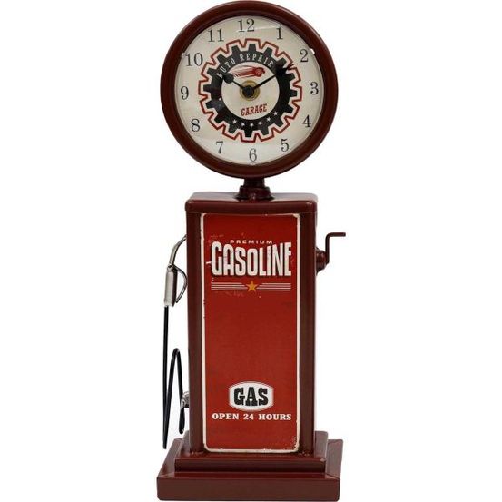 Horloge à poser pompe à essence rouge