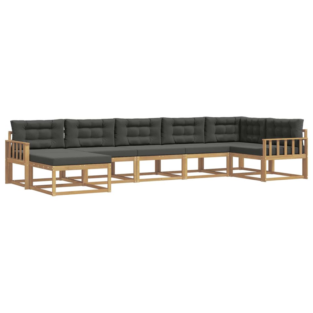 Ensemble de canapés d'extérieur 7 pc blanc et anthracite