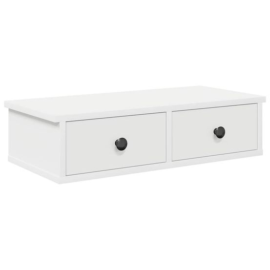 Étagère murale avec tiroirs blanc 60x28x15 cm bois d'ingénierie