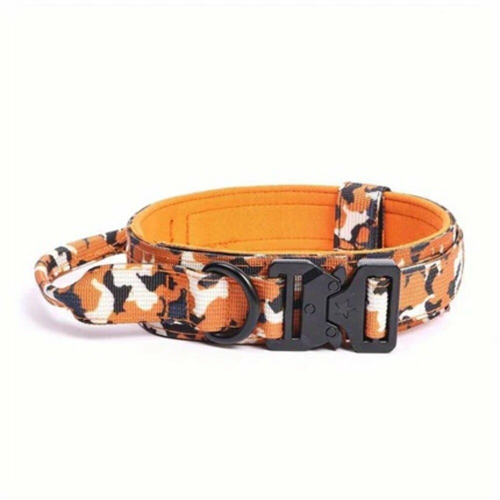 Collier tactique camouflage orange s pour chien, francecroquettes