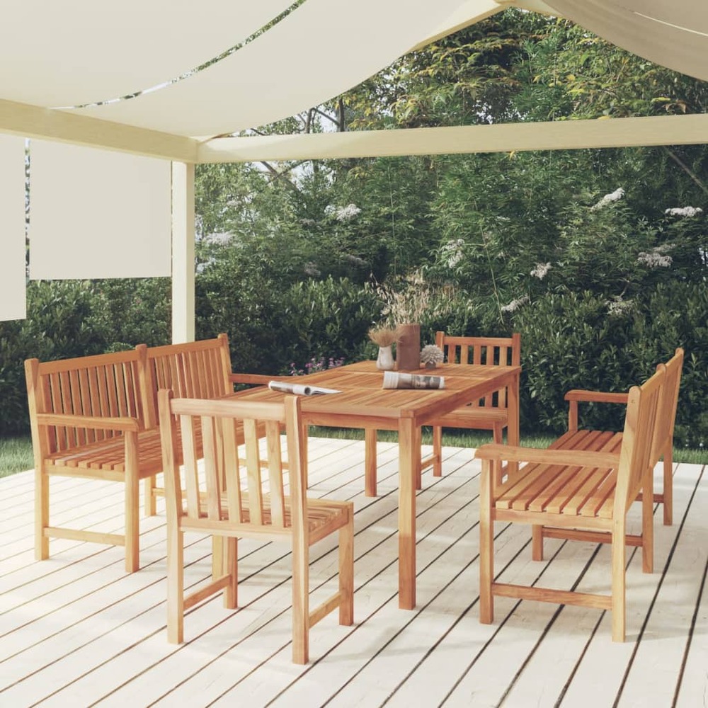 Ensemble à manger de jardin 5pcs bois de teck massif