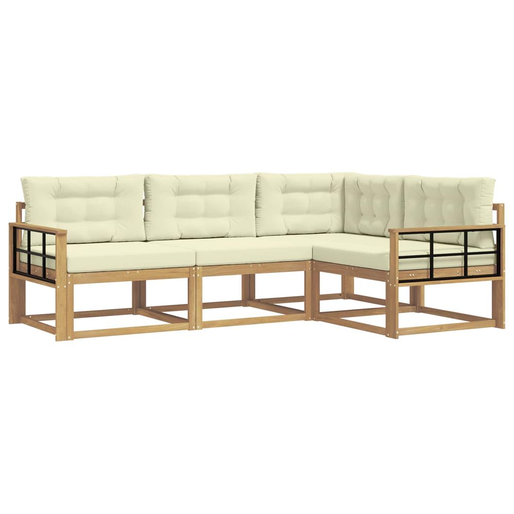 Ensemble de canapés d'extérieur 3 pc blanc et crème polyester