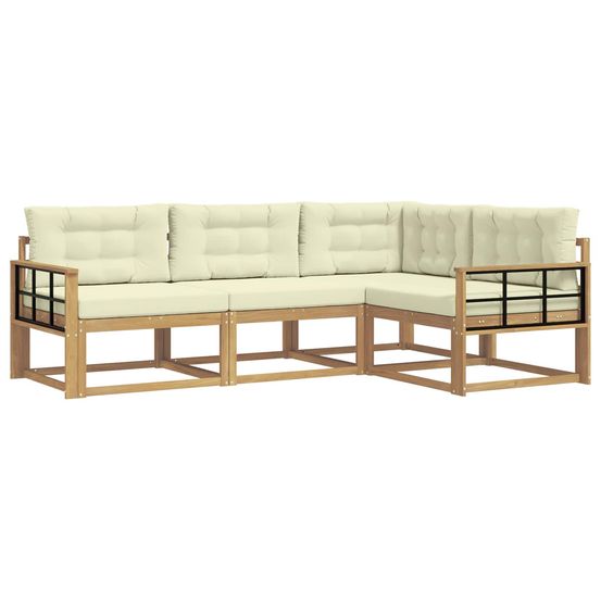 Ensemble de canapés d'extérieur 3 pc blanc et crème polyester