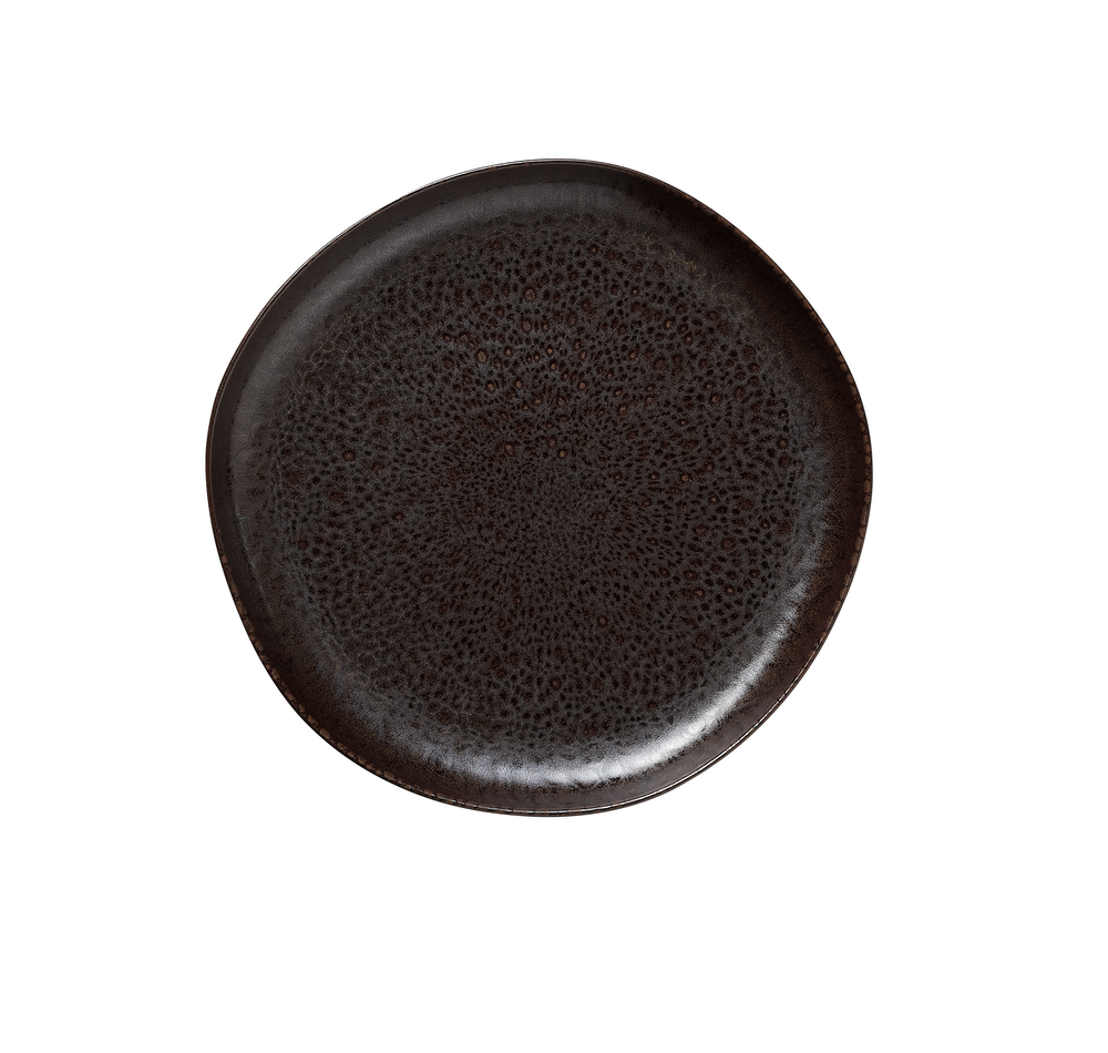 Lot de 6 assiettes en grès marron métallisé h 30 mm ø 280 mm 2 - was germany