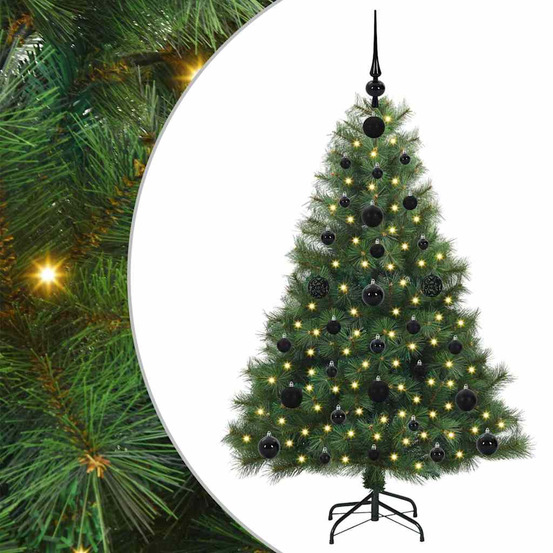 Sapin de noël artificiel avec 150 led vert 120 cm pe et pvc