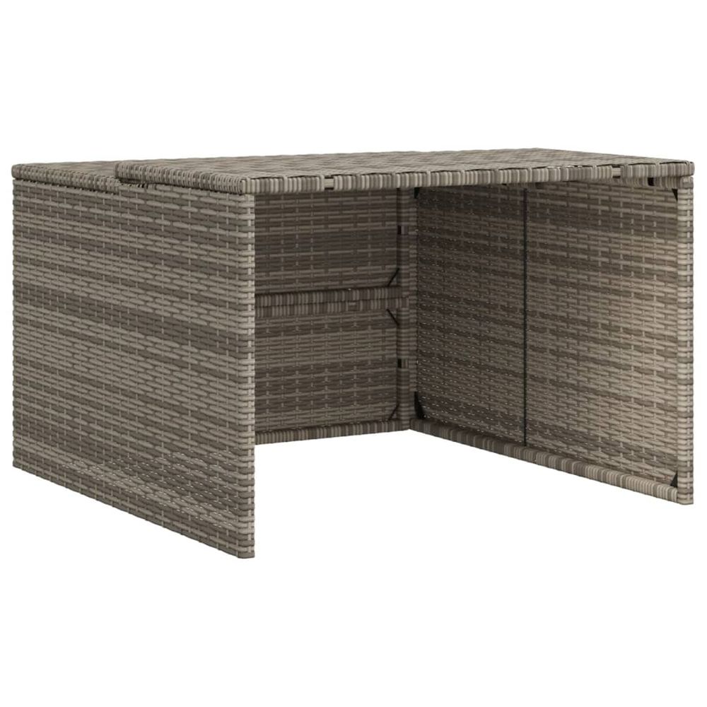 Garage pour robot tondeuse gris 86x90x52/57 cm résine tressée