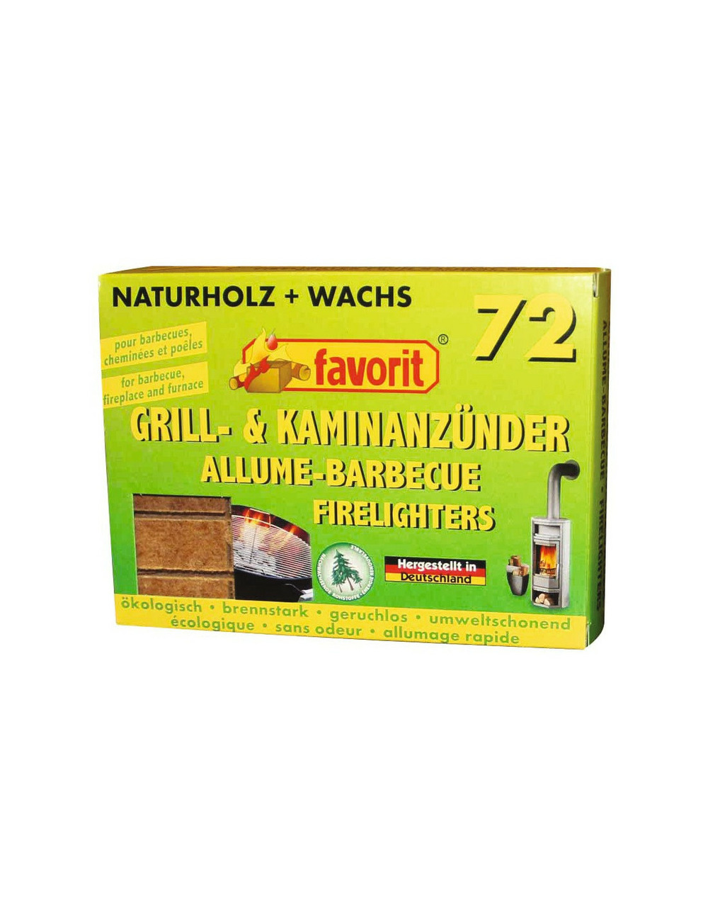 Allume feu bois compresse x72 1828