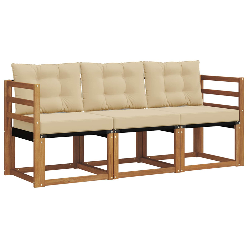 Ensemble de canapés d'extérieur 3 pcs naturel et beige