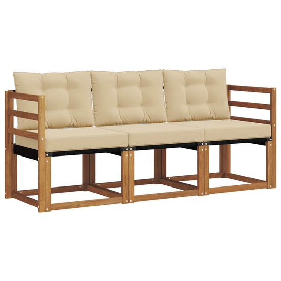 Ensemble de canapés d'extérieur 3 pcs naturel et beige