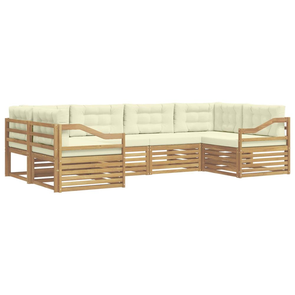 Ensemble de canapés d'extérieur 6 pc blanc et crème polyester