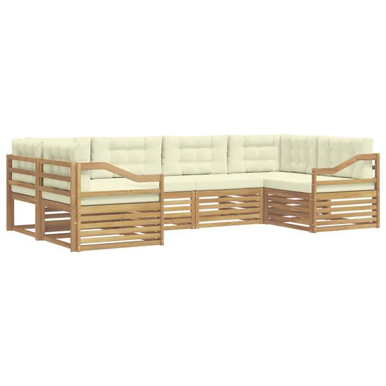 Ensemble de canapés d'extérieur 6 pc blanc et crème polyester