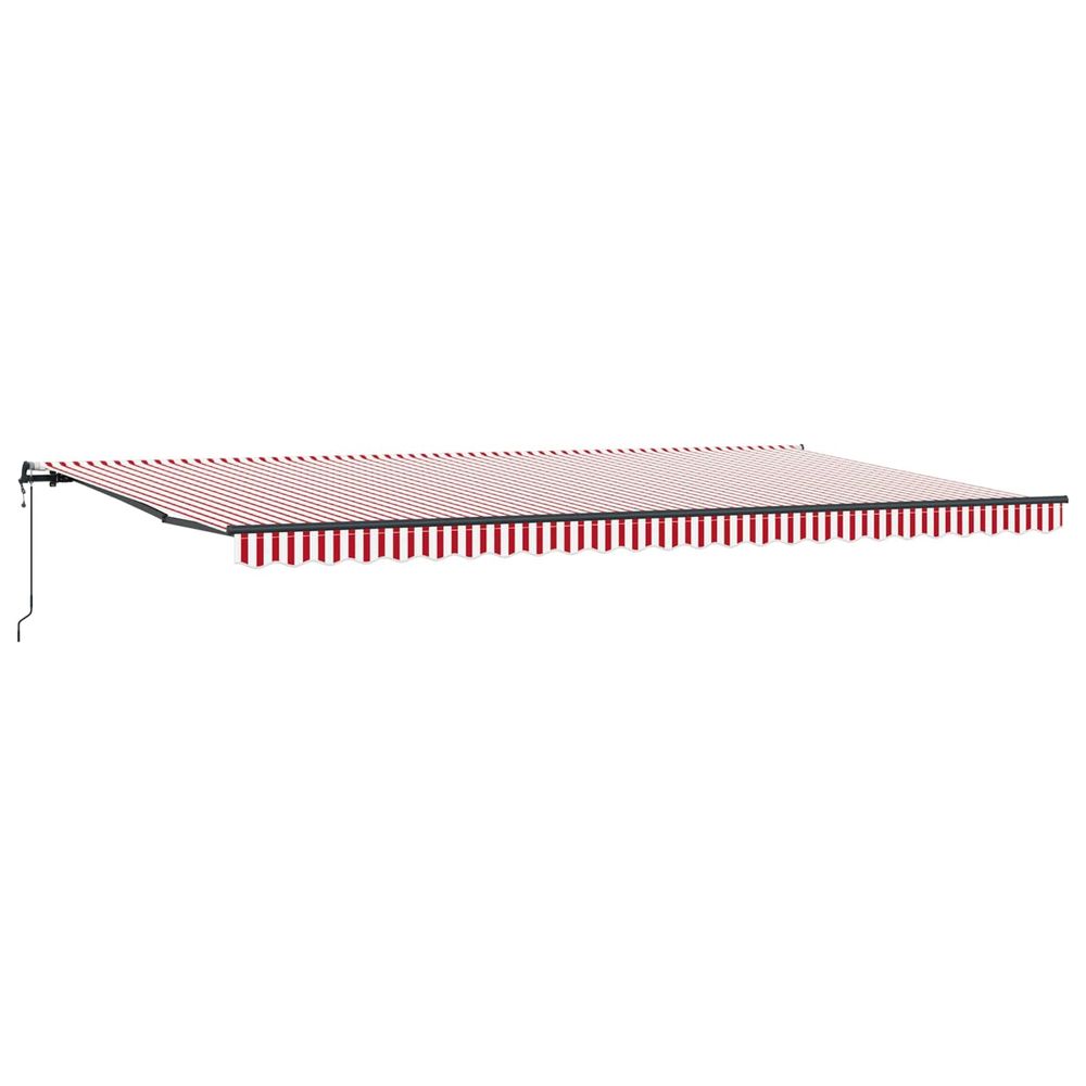 Auvent rétractable rouge et blanc 600 × 300 cm