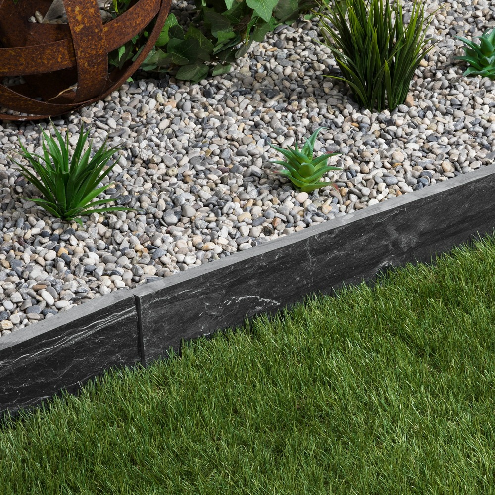 Bordure de jardin ardoise noire 100x10x3 cm (lot de 20 bordures soit 20 mètres) - ro'ma nature