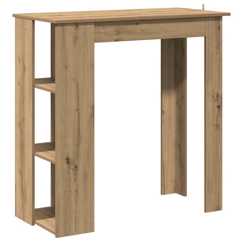 Table de bar avec étagère chêne artisanal bois d'ingénierie