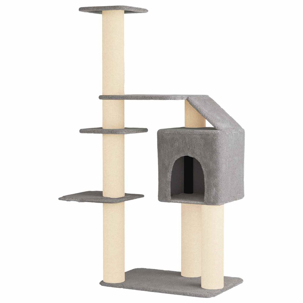 Arbre à chat avec poteaux à griffer en sisal gris clair 183 cm