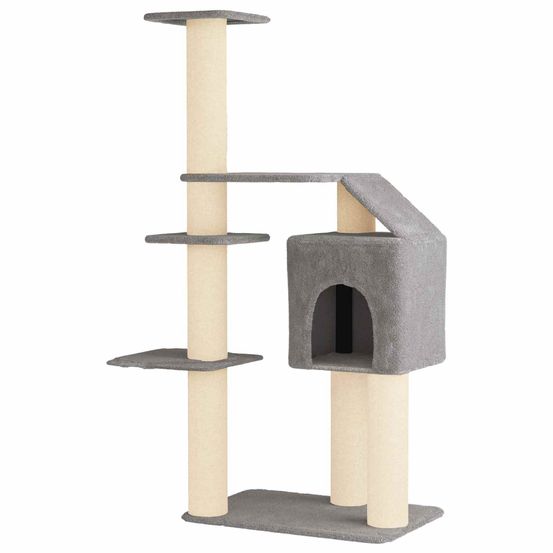 Arbre à chat avec poteaux à griffer en sisal gris clair 183 cm