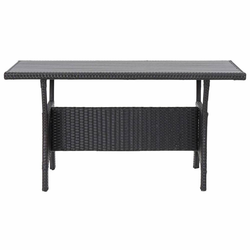 Table de jardin noir 120x70x66 cm résine tressée