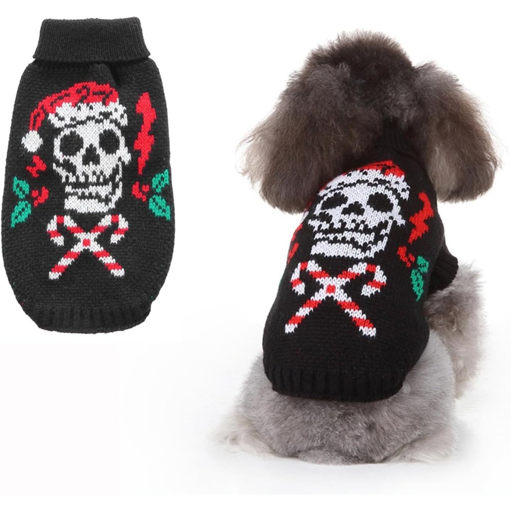 Pull halloween tête mort chien/chat xl