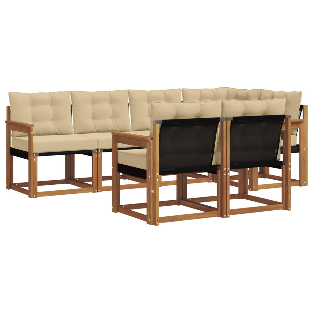 Ensemble de canapés d'extérieur 7 pcs naturel et beige