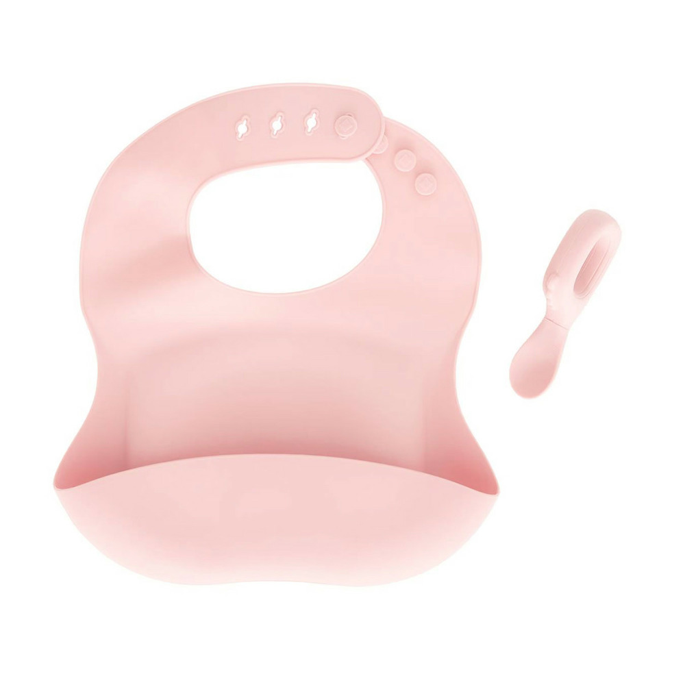 Set bavoir & cuillère en silicone 