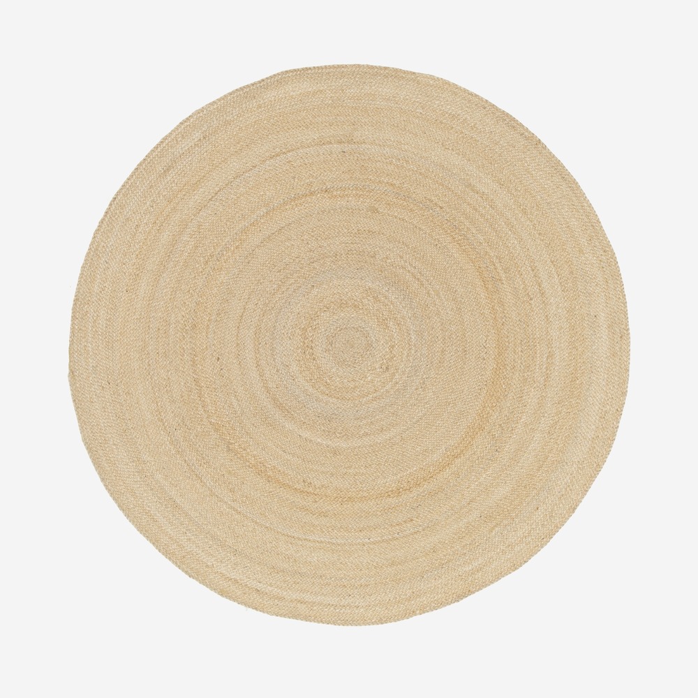 Tapis intérieur padma rond jute, naturel, différentes tailles, tissé plat