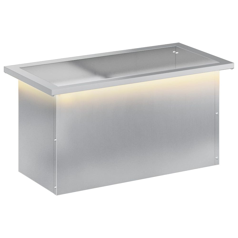 Jardinière d'extérieur de jardin avec led argenté 30 x 60 x 30 cm