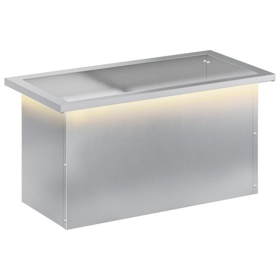 Jardinière d'extérieur de jardin avec led argenté 30 x 60 x 30 cm