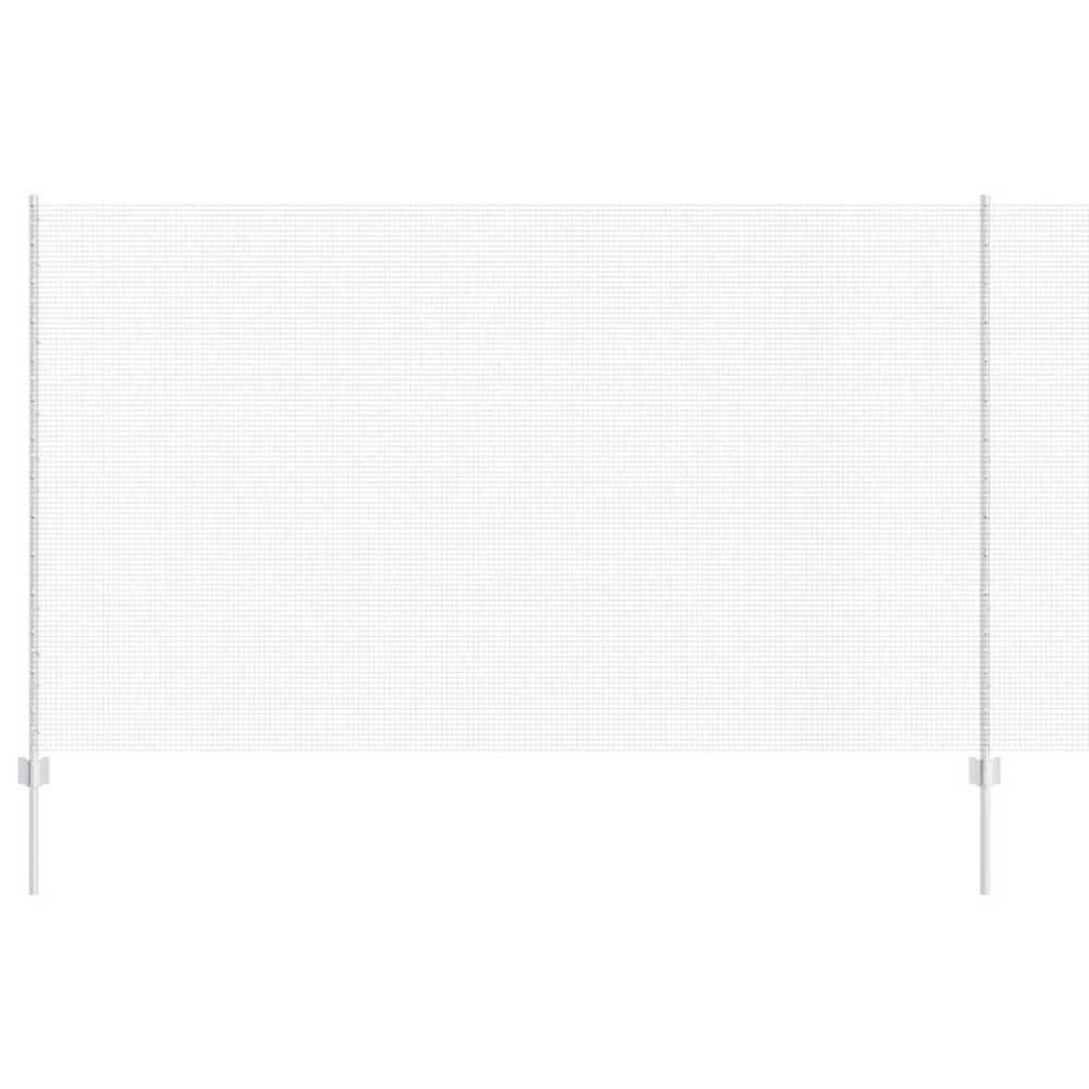 Clôture avec poteau argenté 1,4 x 10 m acier