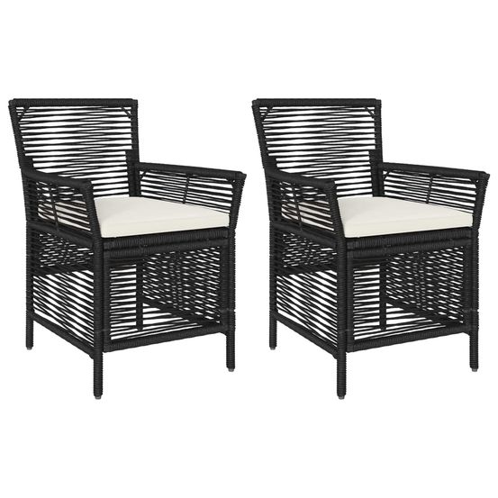 Chaise d'extérieur 2 pc noir et crème polyrotin