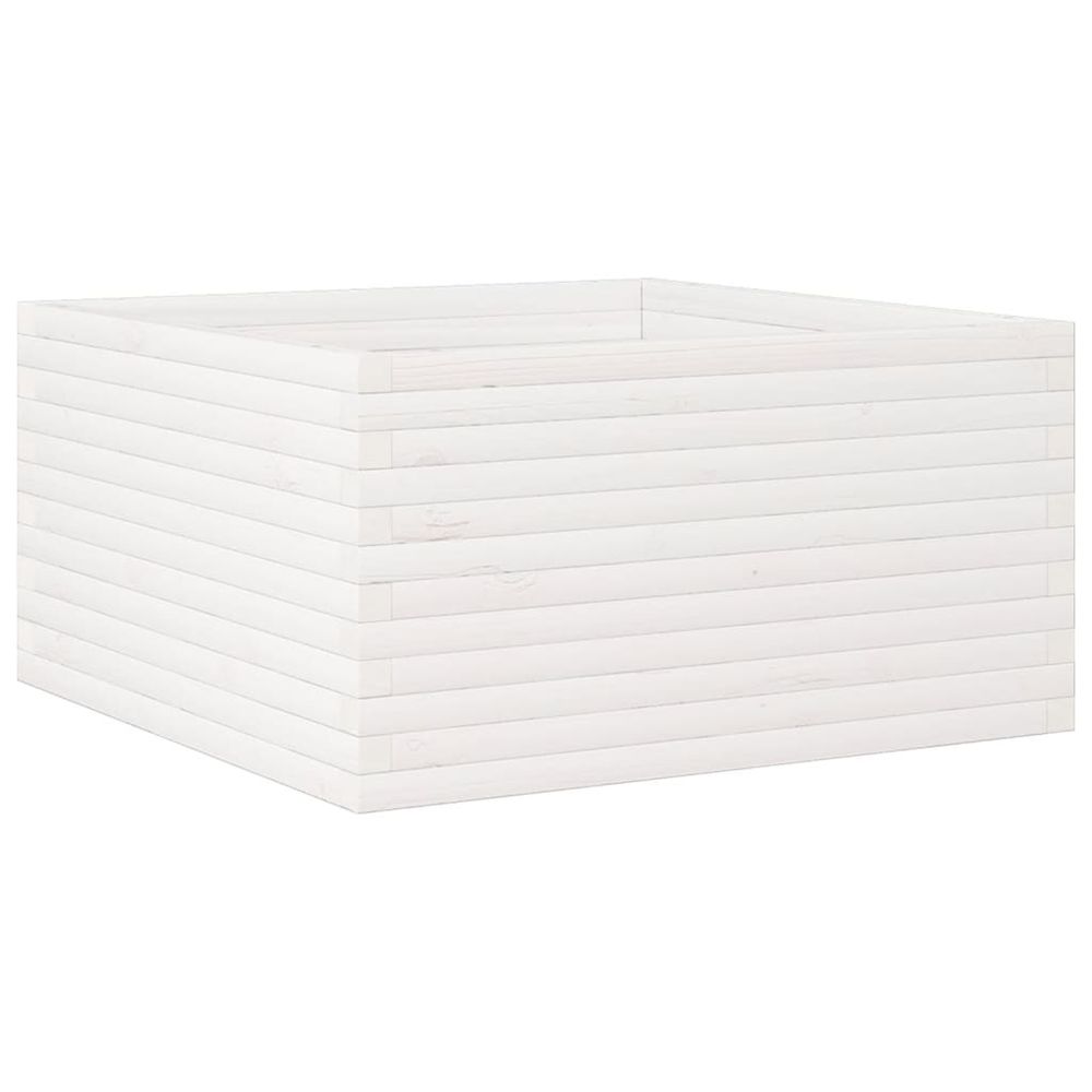 Jardinière d'extérieur blanc 90x90x46 cm bois de pin massif