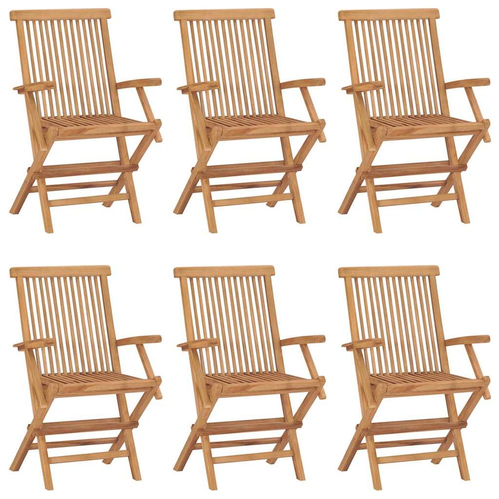 Chaises pliantes 6 pièces en teck massif