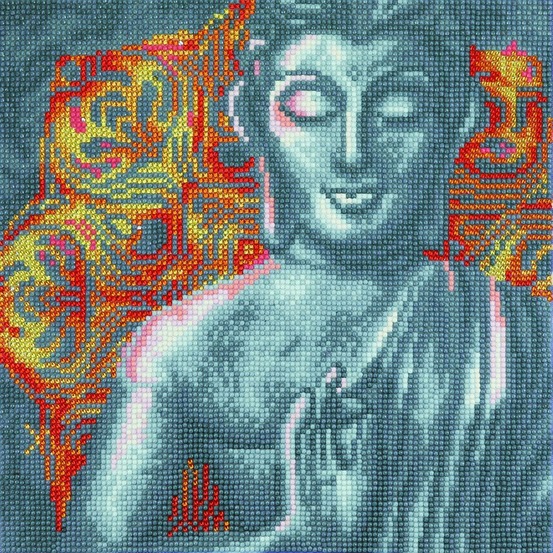 Tableau crystal art à diamanter - bouddha - 30 x 30 cm