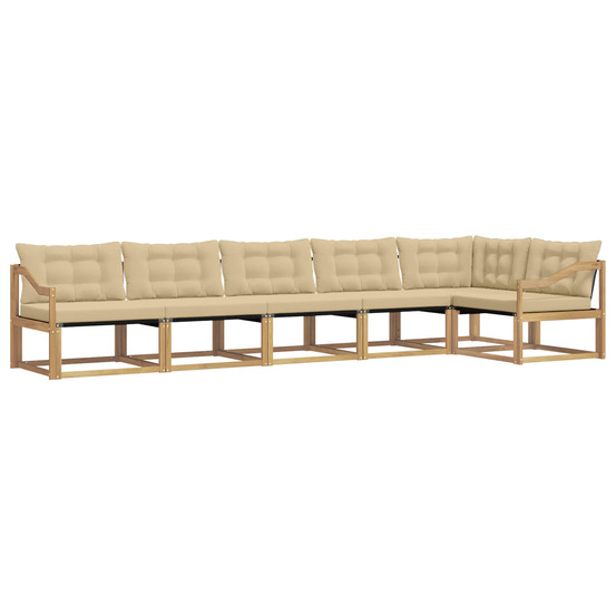 Ensemble de canapés d'extérieur 6 pcs blanc et beige