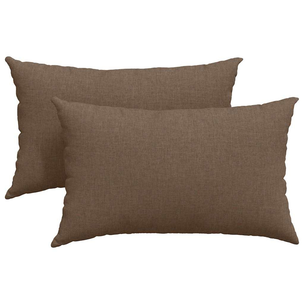 Coussins de canapé 2 pcs marron 50 x 30 cm tissu