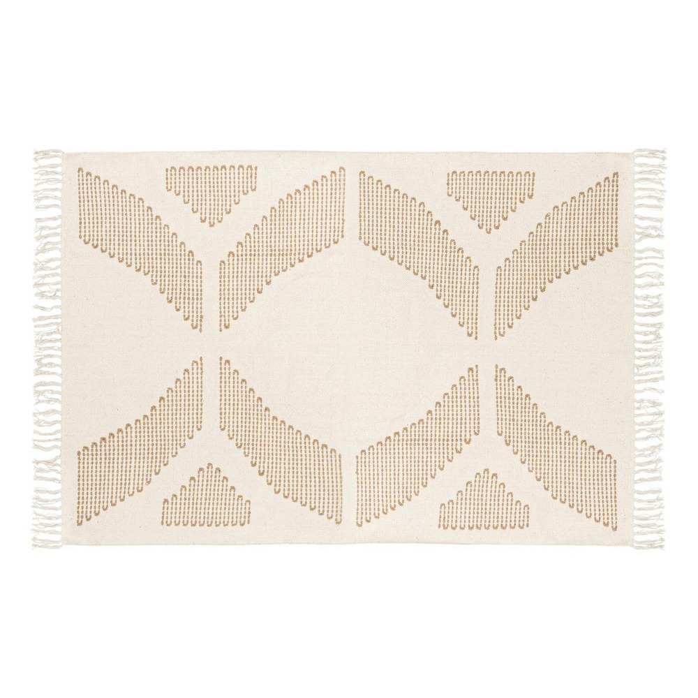 Tapis broderie inuit dreams blanc 120x170cm