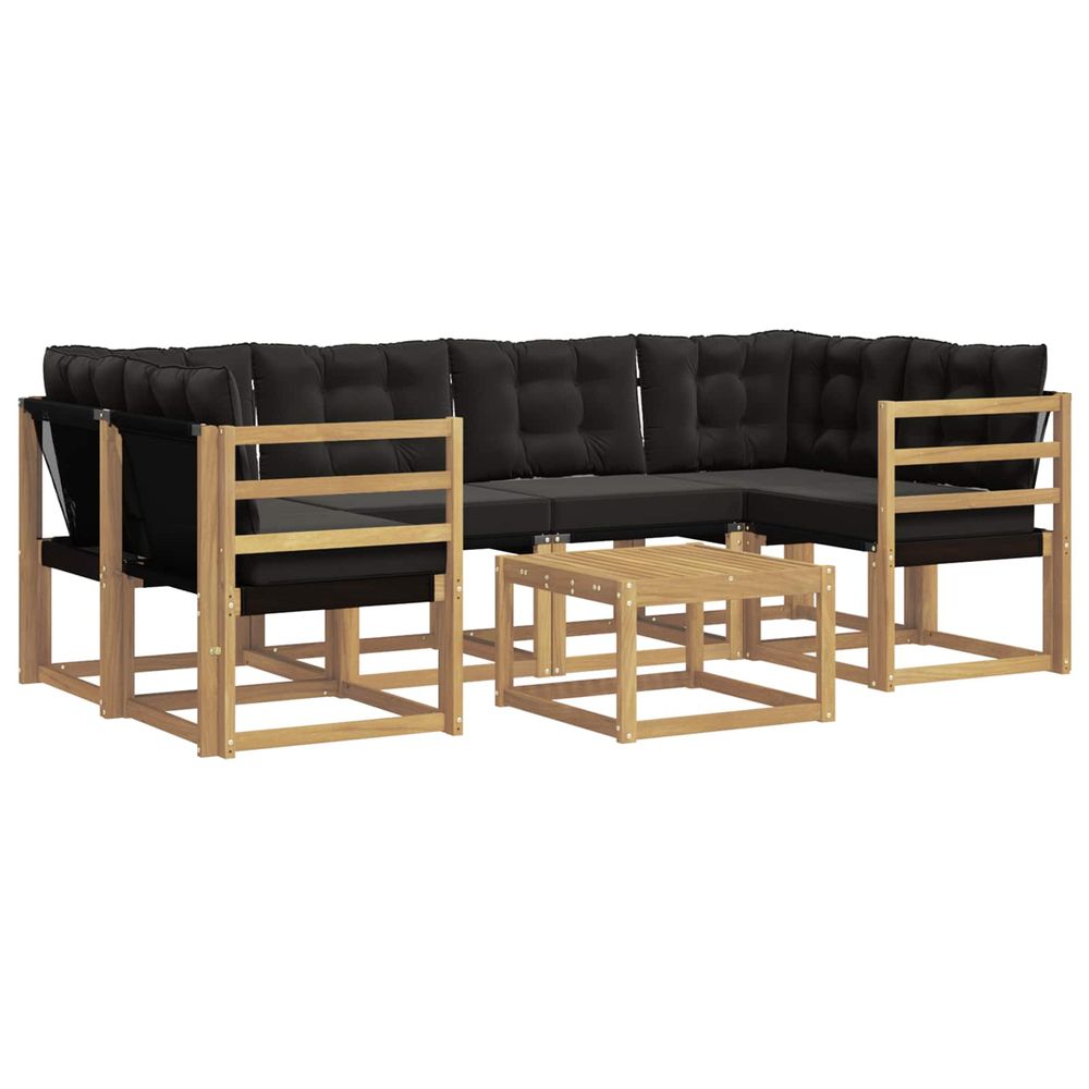 Ensemble de canapés d'extérieur 7 pc blanc et noir