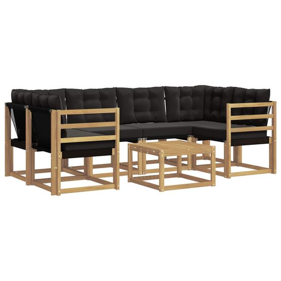 Ensemble de canapés d'extérieur 7 pc blanc et noir
