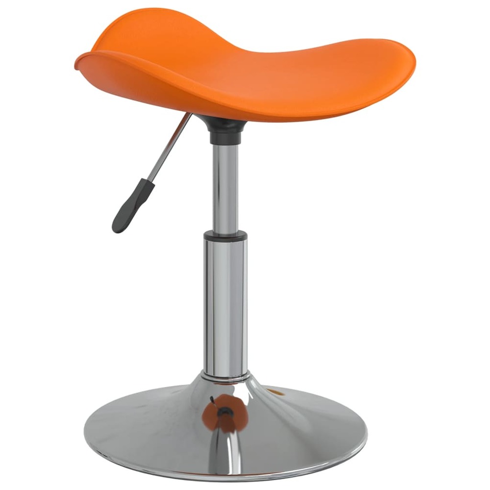 Chaise de salle à manger orange acier chromé et cuir artificiel