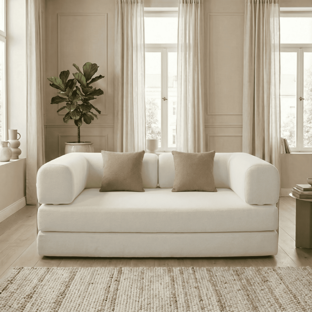 Canapé kaia convertible - blanc/sable