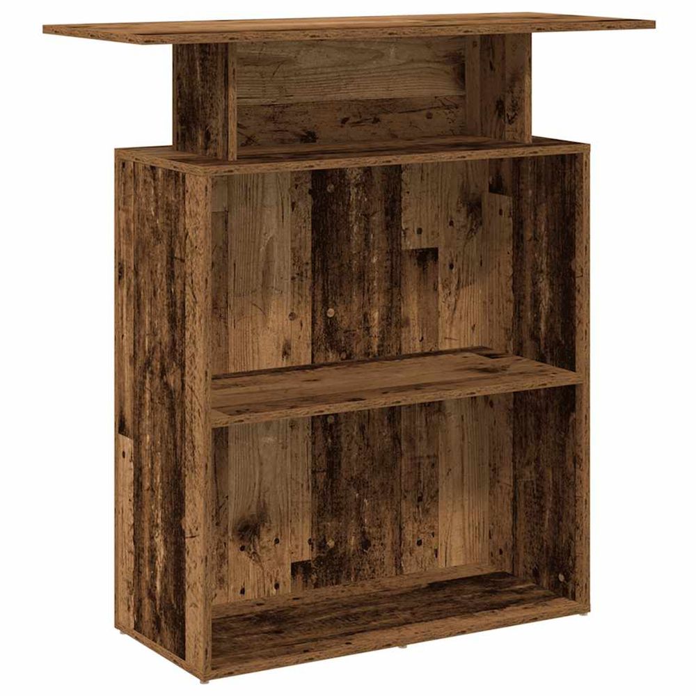 Bureau de réception vieux bois 100x40x104 cm bois d'ingénierie