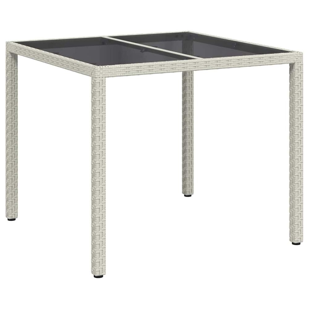 Table de jardin blanc 90 x 90 x 75 cm polyrotin