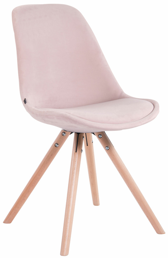 Chaise visiteur toulouse velours ronde naturel