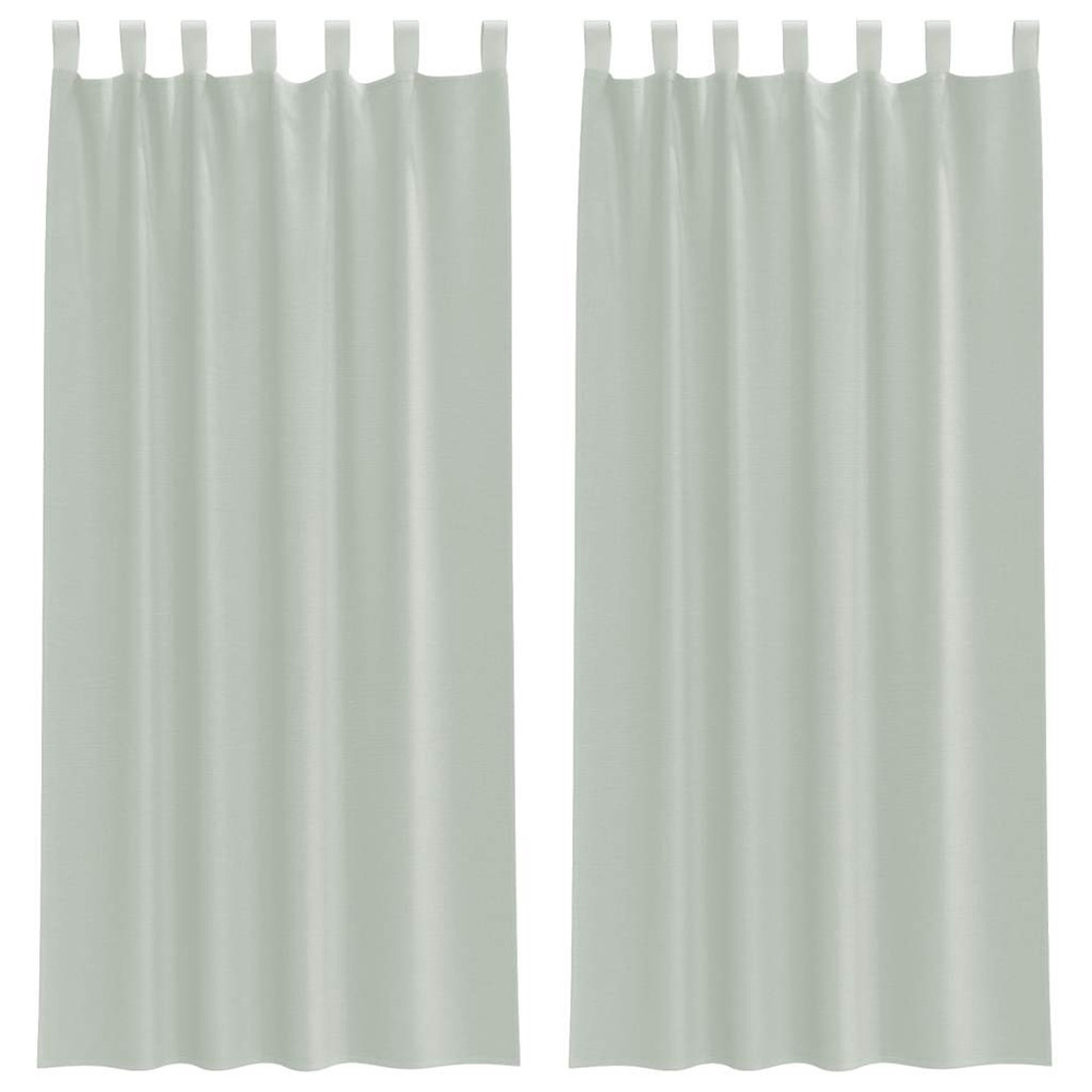 Rideaux en voile avec boucles 2 pcs gris clair 140x245 cm